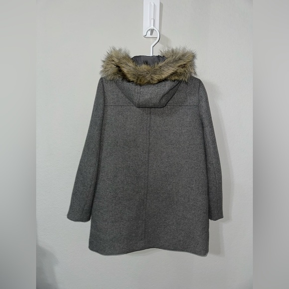 J. Crew‎ Mercantile Heather Gray Vail Wool-Blend Hooded Parka Coat size 4 - Picture 8 of 9